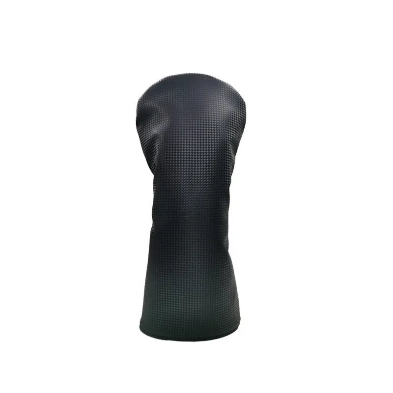 Black golf club headcover for No.1 wood, fairway wood, and iron wood pole sets