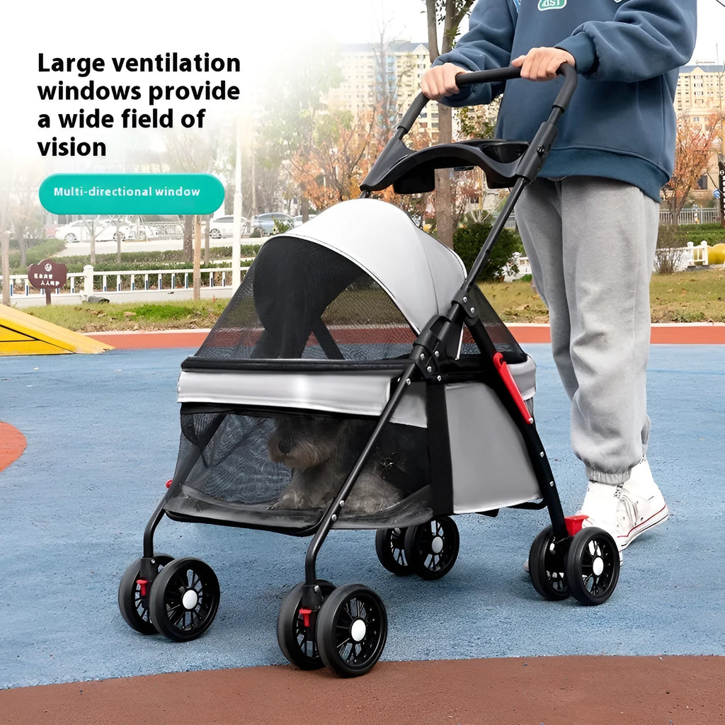 Outdoor lightweight foldable trolley with metal frame, available in four colours for camping and garden use