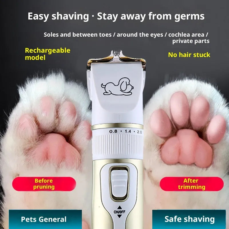 High power pet shaver for large dogs and cats, Pearl White standard model with blade
