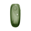 Handheld ultrasonic dog repeller in black, ABS material, with transmit button and frequency dial