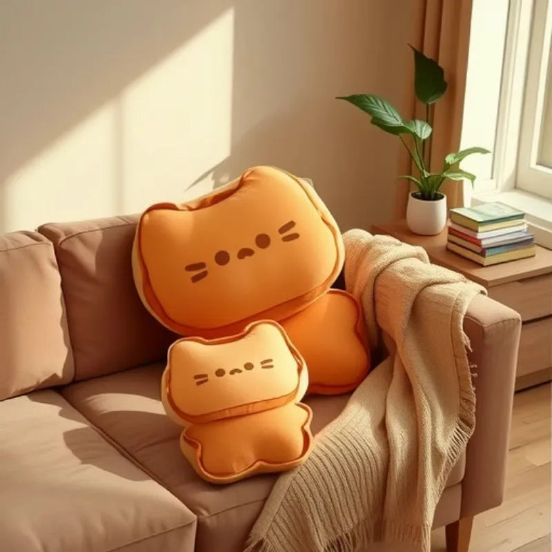 Butter biscuit cat doll plush toy in biscuit colour, available in 30cm, 40cm, and 60cm heights