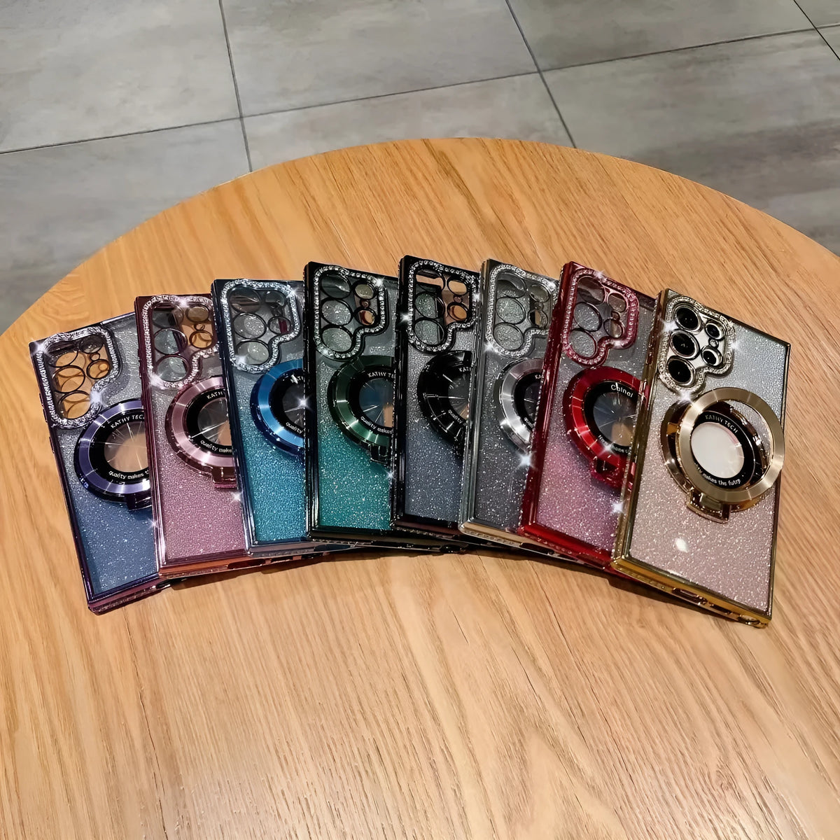 Gradient magnetic bracket TPU phone case for Samsung Galaxy S22 S23 S24 in eight colours