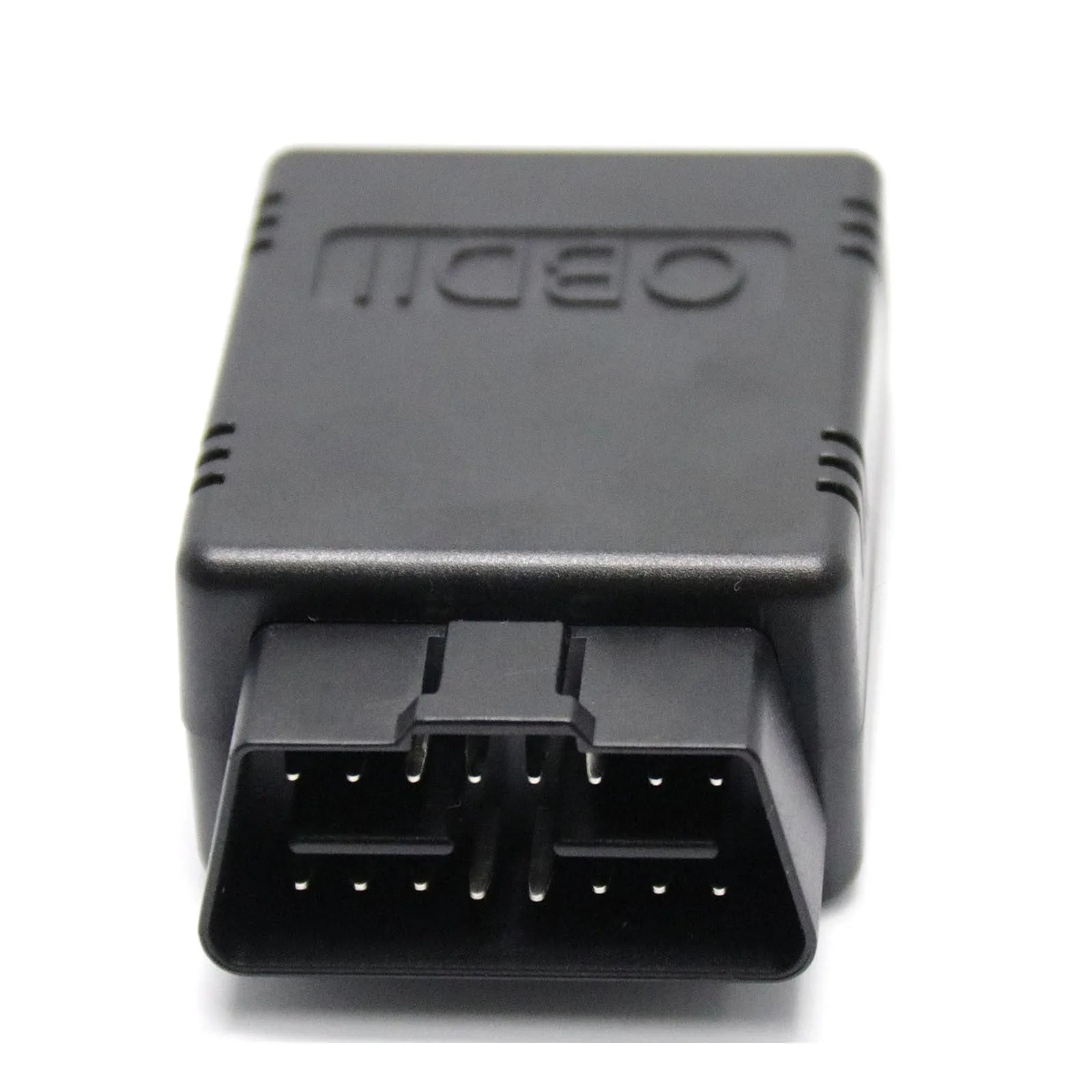 V1.5 Bluetooth OBD2 ELM327 car diagnostic scanner in black plastic housing