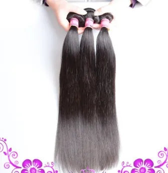 Straight human hair curtain hair weft with closure wig accessory in multiple sizes for natural hair look