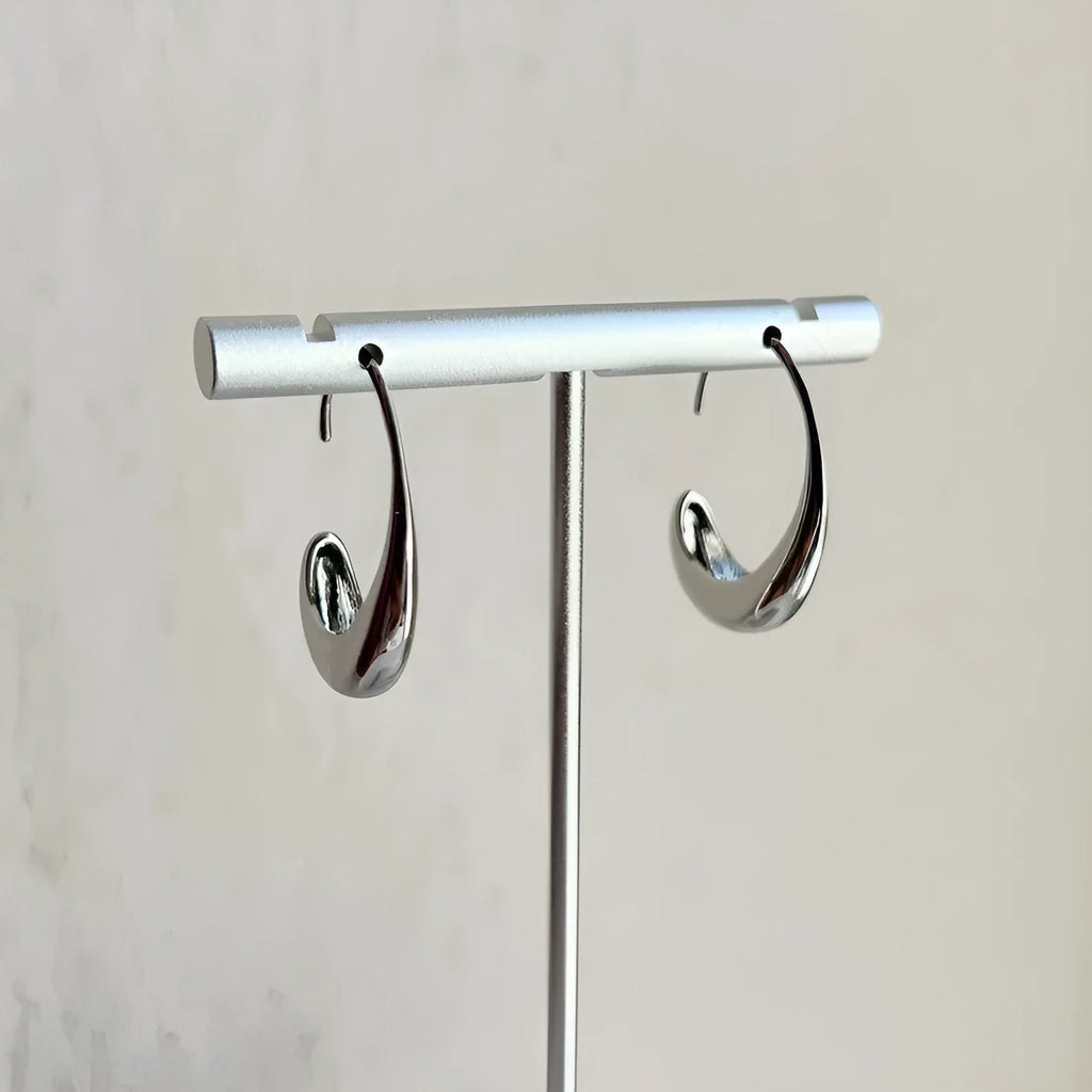 Gold and silver alloy earrings with snake design and electroplated finish