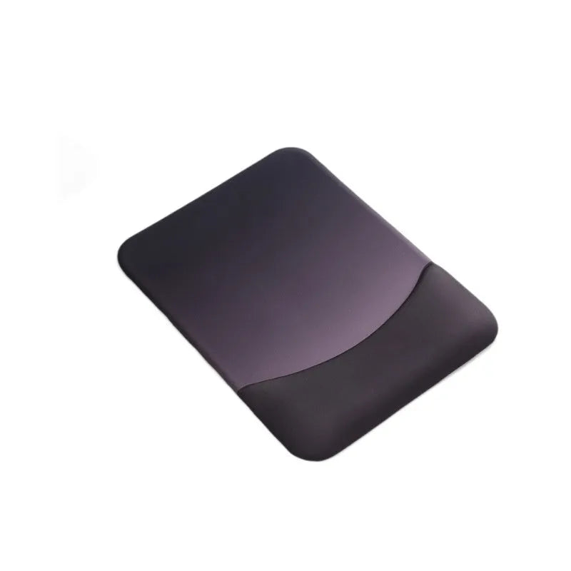 Square cloth mouse pad with silicone gel wrist rest in black, blue, pink or purple patterns