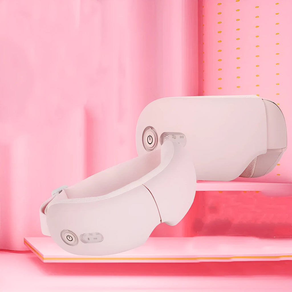 Bluetooth music eye massager with hot compress and air pressure massage, suede cloth, USB rechargeable
