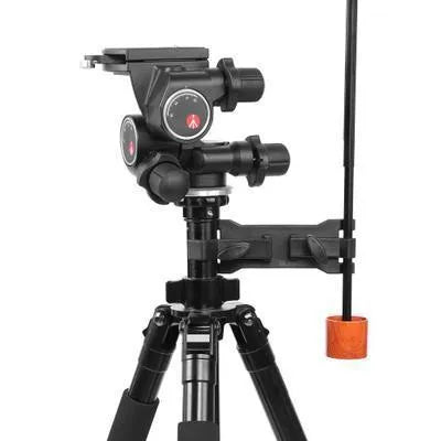 Black ABS plastic umbrella clip for attaching an iPhone to a tripod and umbrella pole.