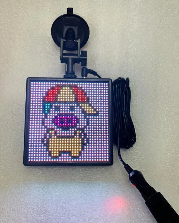 Bluetooth wireless LED car display screen with 32x32 pixels and aluminium frame
