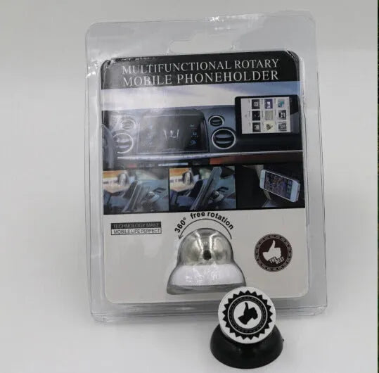 Magnetic car phone mount with paste and magnet adsorption in black, showing universal magnet support for Samsung mobile device