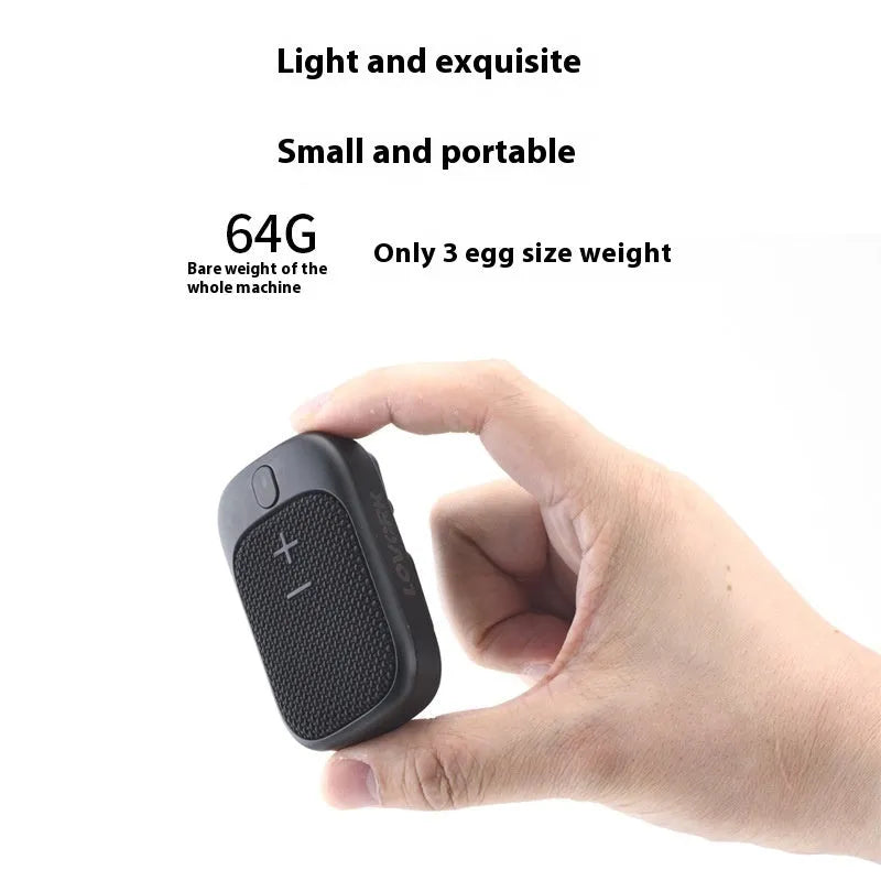 Lewoke wireless Bluetooth mini hiking speaker in black with compact design and subwoofer