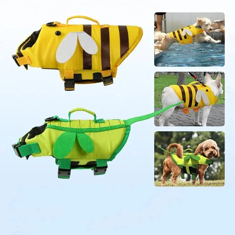 Reflective dog life vest swimming safety jacket with adjustable buckles in bright colours