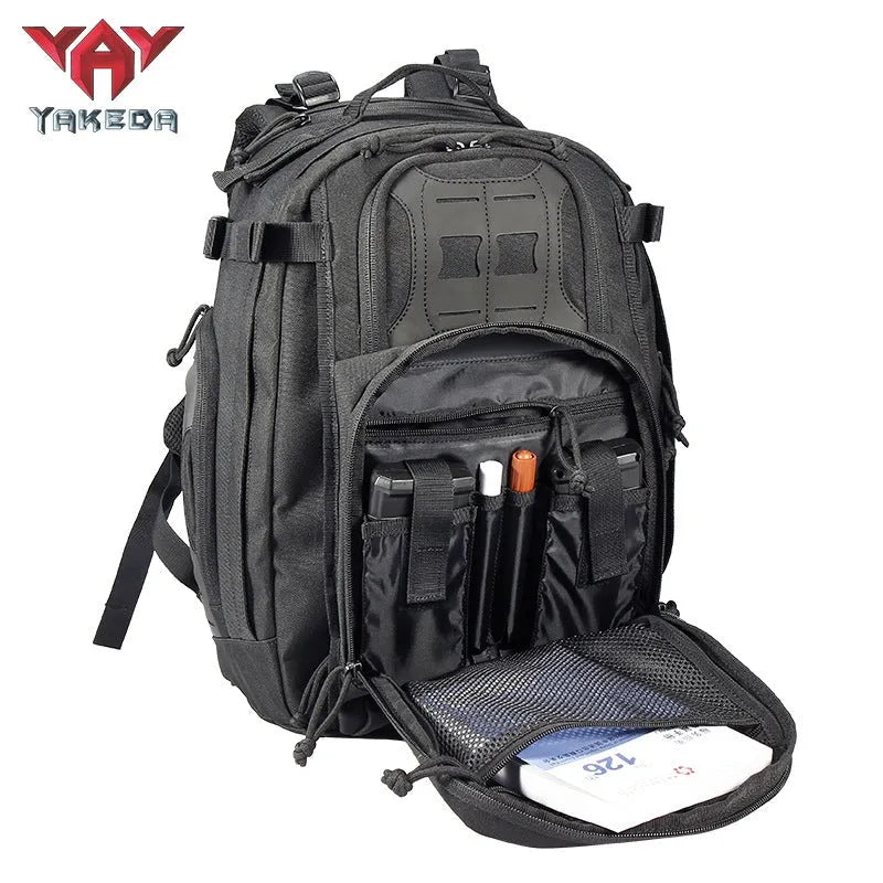 Outdoor tactical backpack 42L 600D polyester in camouflage style for travel and climbing