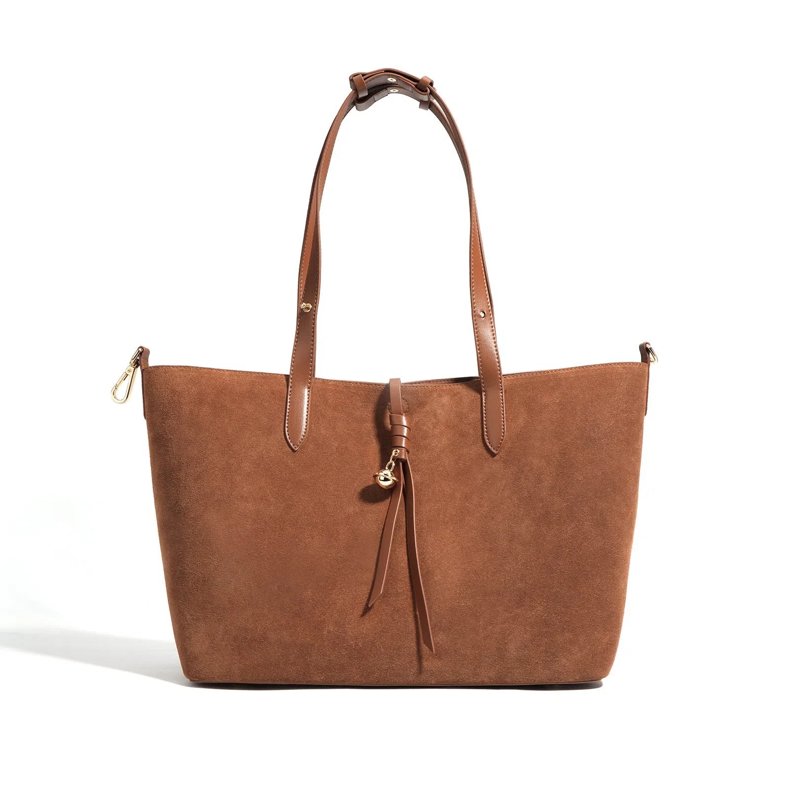 Maillard-style retro tote bag in olive green, bucket shape with cotton lining and outer pocket