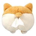 Yellow soft plush Corgi butt shaped tissue box cover for car sun visor and home