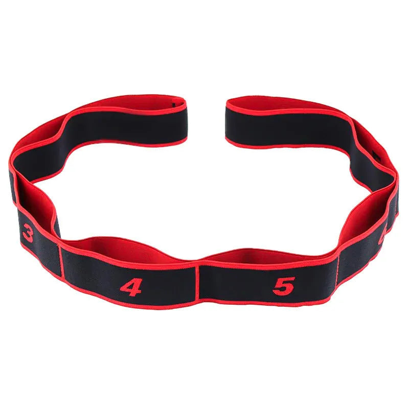 Yoga multi-section stretch strap in polyester cotton latex yarn for fitness exercises
