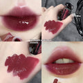 Mirror finish lip lacquer tube with water-light glossy texture in seven numbered colour shades
