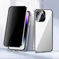 Magneto double-card buckle double-sided glass phone case for iPhone Pro Max in black