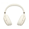Black and cream wireless Bluetooth gaming headset with over-ear design and noise reduction