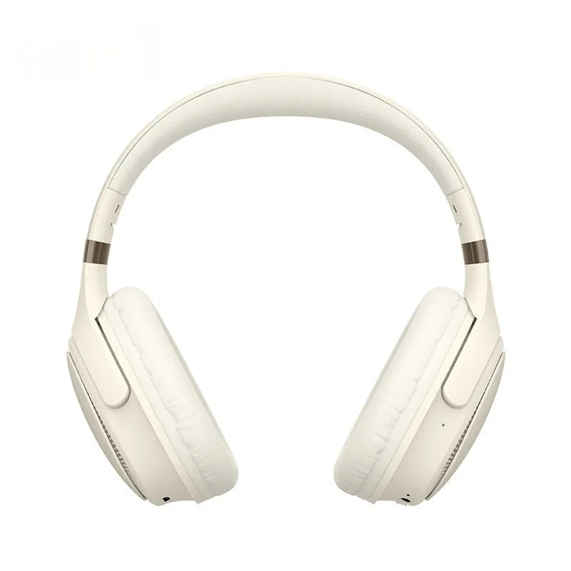 Black and cream wireless Bluetooth gaming headset with over-ear design and noise reduction