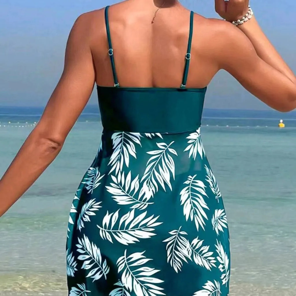 Women's high-waist swimsuit boxer shorts with mesh panel in three colour options