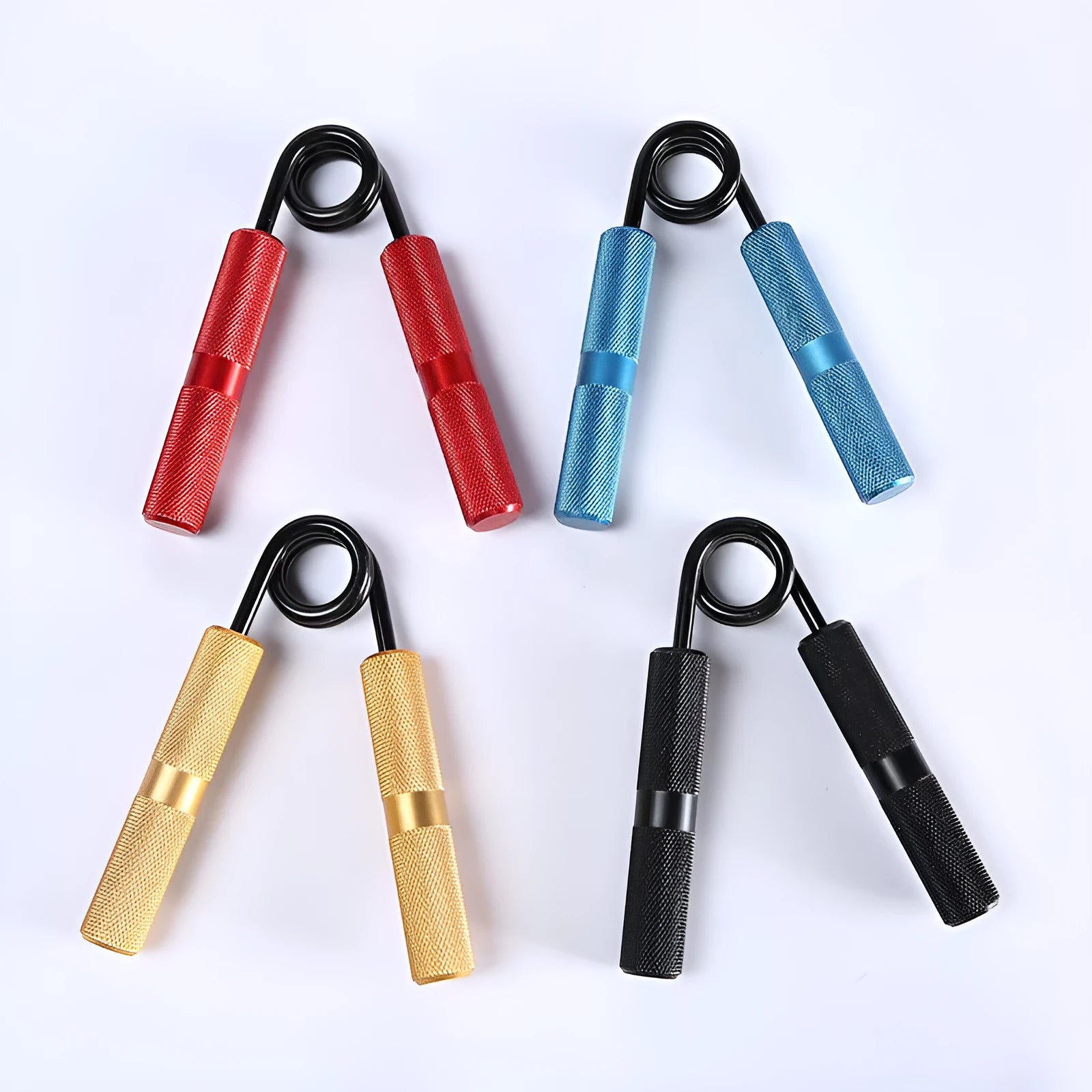 Men's fitness spring gripper with adjustable resistance 100 to 300 pounds in metal construction, black colour, for hand rehabilitation