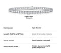 S925 silver moissanite tennis bracelet on wrist, unisex geometric lace design, round stones