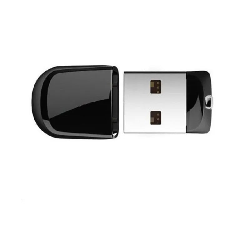 Black plastic USB 2.0 flash drive 2GB capacity compact size