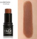 Cream contour highlighter makeup stick in a tube, shown with four shade options labelled A, B, C, D.