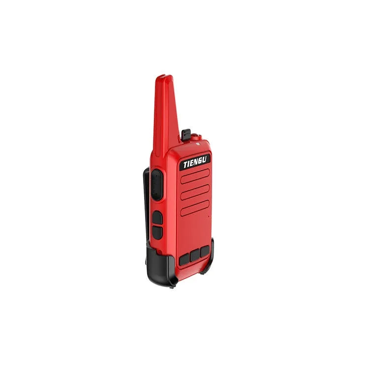 TIENGU black wireless handheld radio intercom with LED flashlight and portable back clip