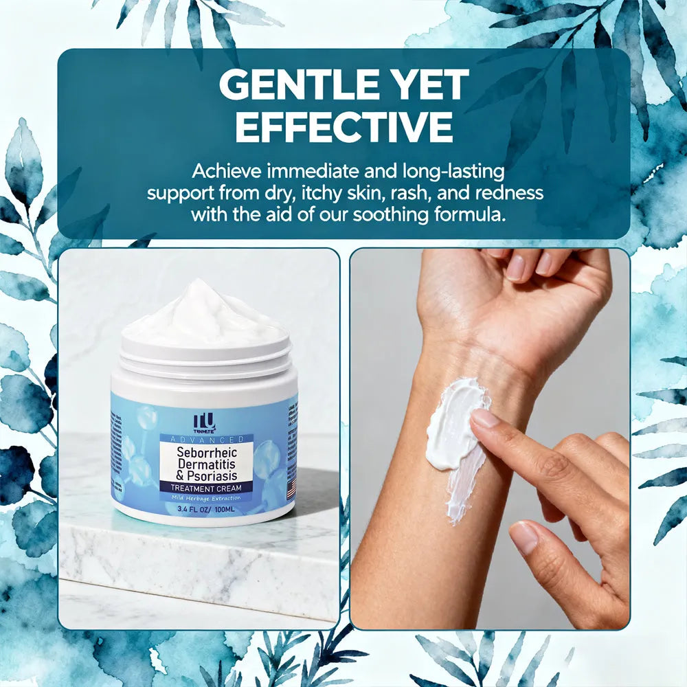100ml seborrheic dermatitis cream for flaky dry scalp, itchy skin, and eczema on face, body, and scalp