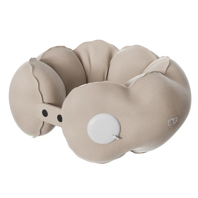 Portable pocket travel pillow cloud bubble U-shaped inflatable neck support cartoon design