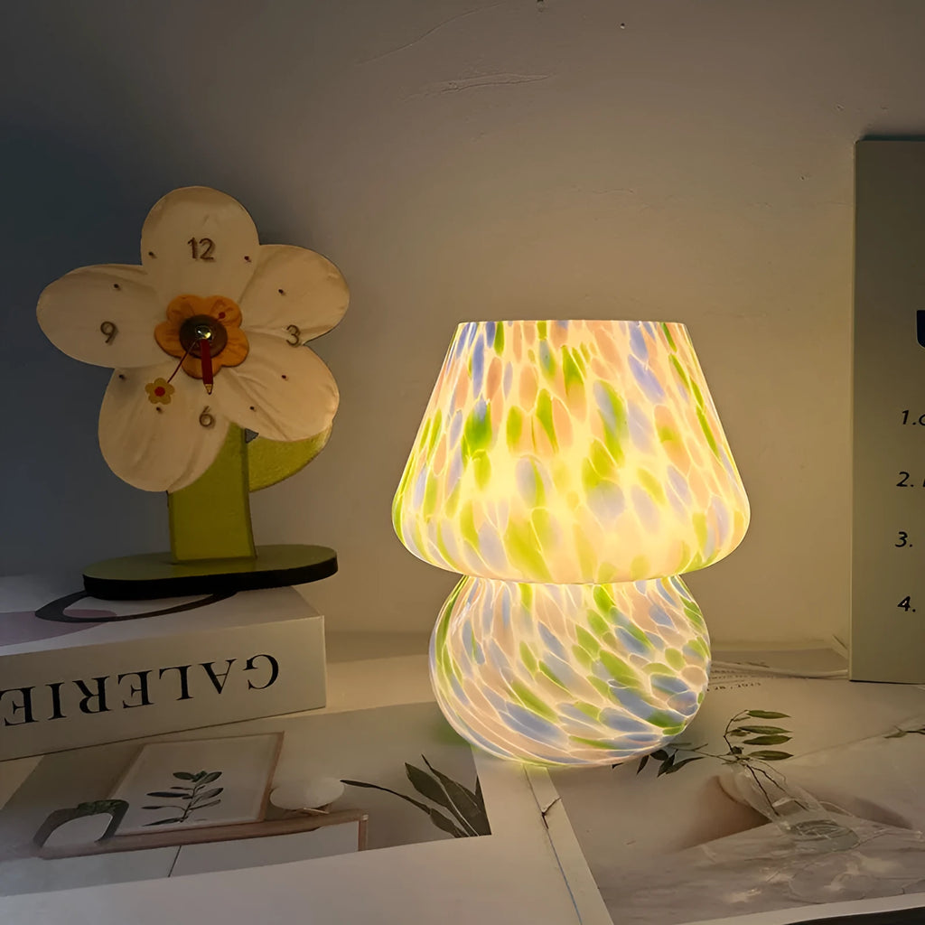Creative mushroom lamp in cream style with modern simplicity design, low voltage bedside night light