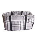 Outdoor cloth dog kennel in a choice of grey, blue, red, or grey mesh colour, shown in a garden setting.
