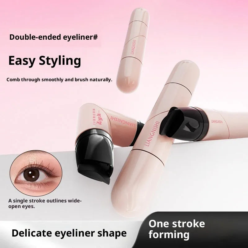One seal molding waterproof sweat-proof eyeliner stamp pen in 01 Hippie Black with sponge tip applicator