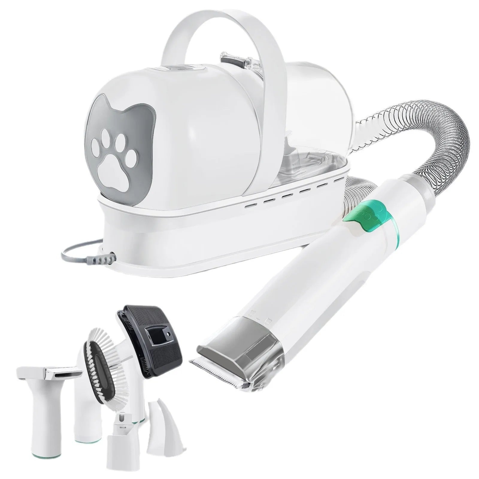 White ABS plastic corded pet grooming device with vacuum trimming function for dogs