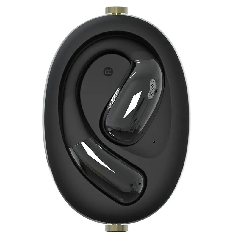 Wireless AI translation noise-reduction Bluetooth headset with ear hook in black colour