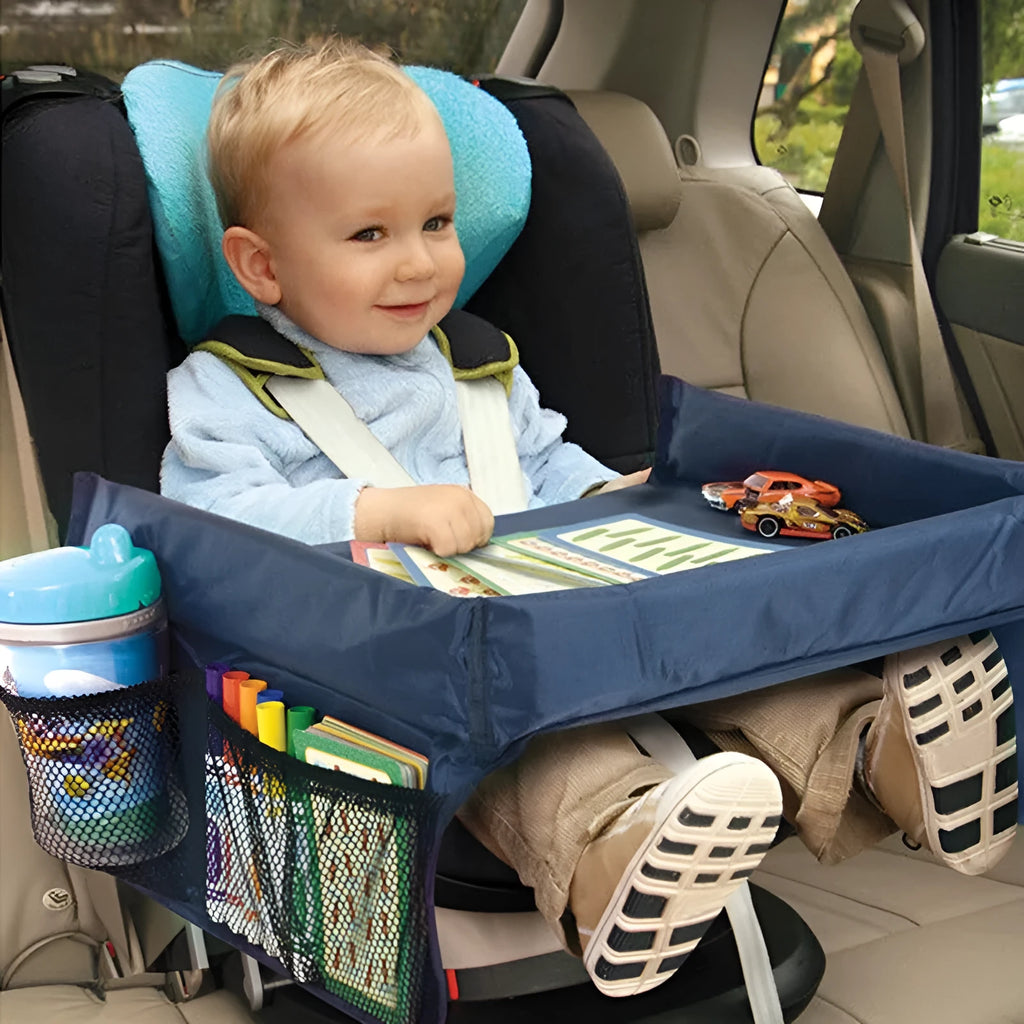 Vehicle-mounted waterproof children's toy table tray in polyester fibre measuring 33x40cm