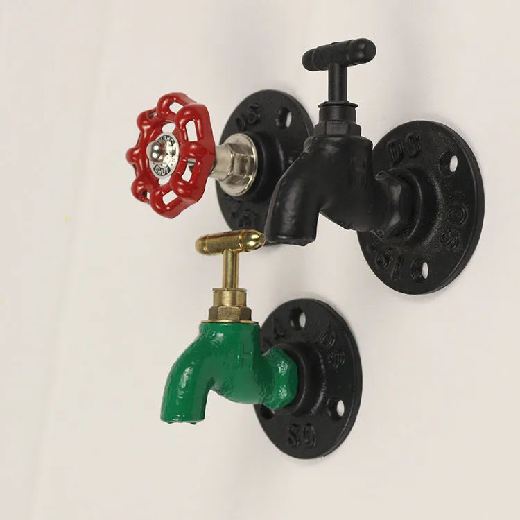 Water pipe style metal towel rack hook wall mounted in polished finish with three colour options