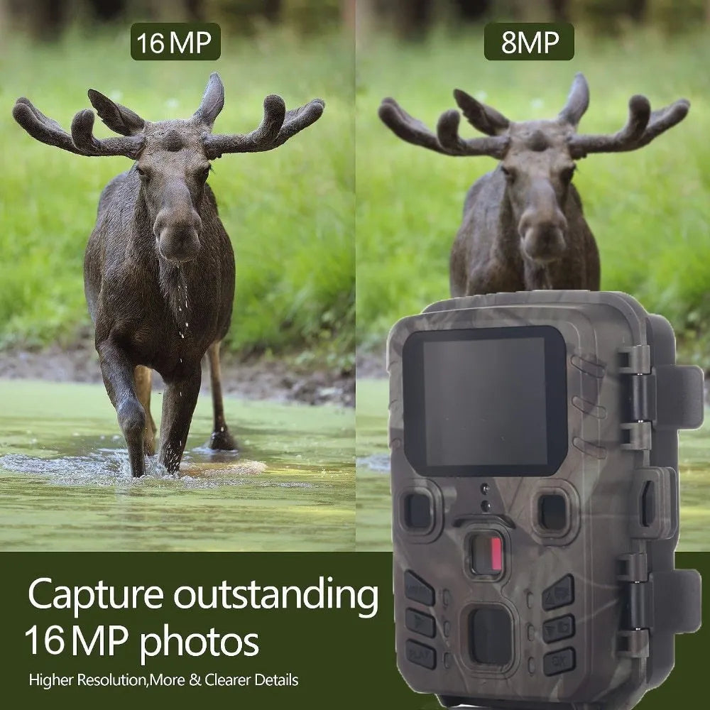 Black infrared night vision monitoring device with 12 megapixel resolution and TF card storage