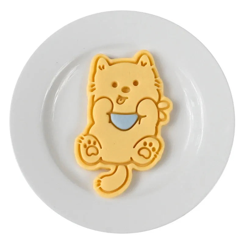 3D plastic biscuit mould for making puppy cartoon biscuits in seven design styles