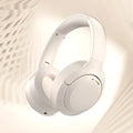 Wireless Bluetooth headset in light brown colour over-ear design for cellphone and computer use