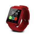 U8 Smart Bluetooth Watch in black, red, or white on a wrist, showing call display.