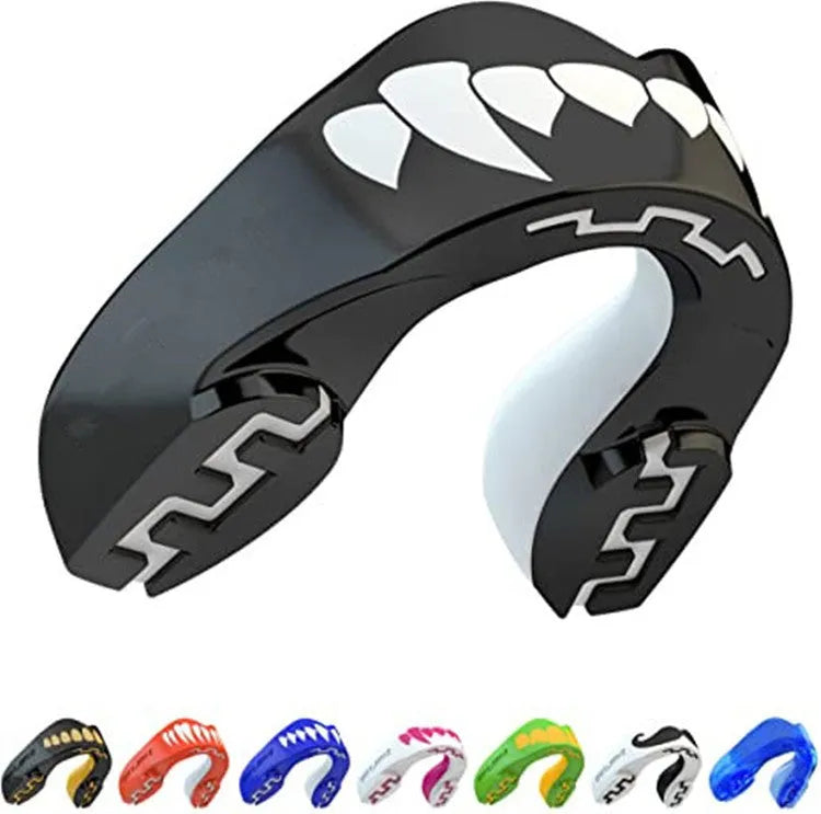 Adult boxing mouthguard with printed teeth design for martial arts training
