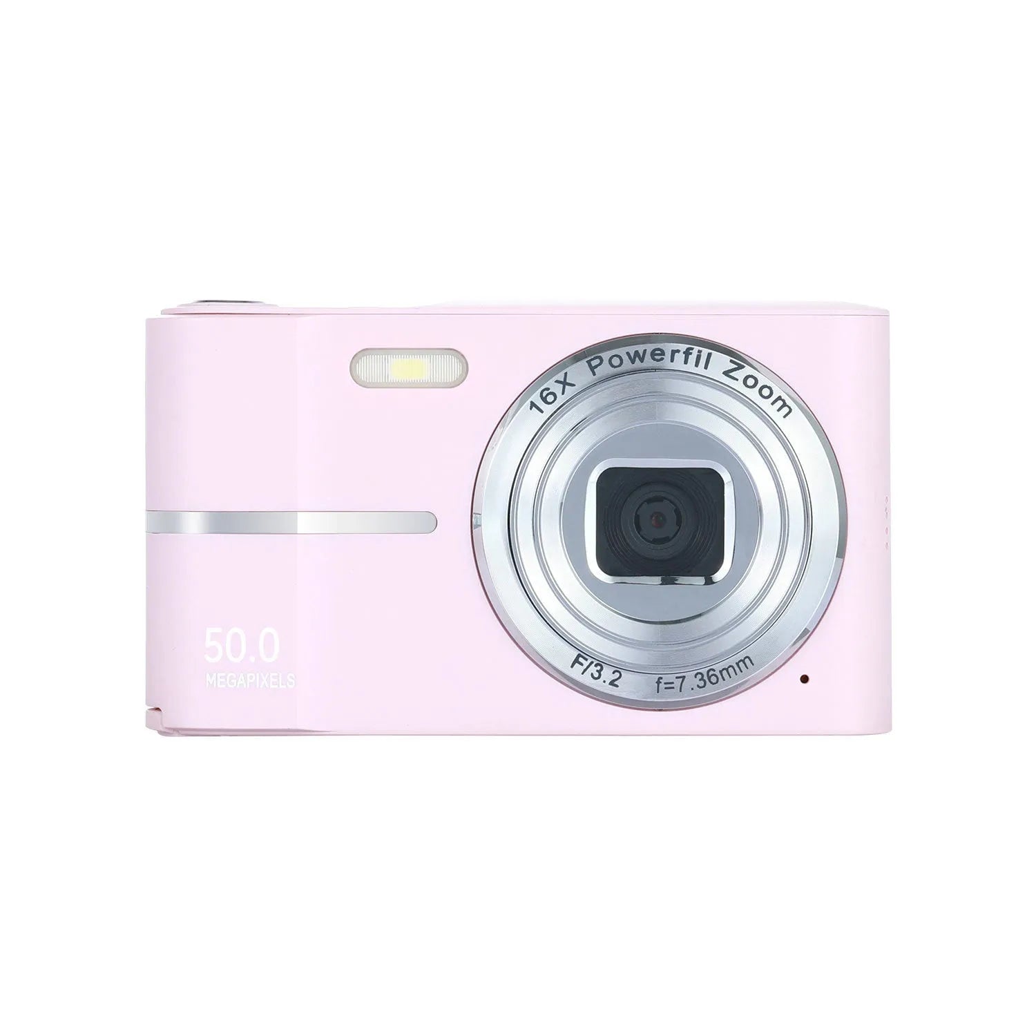 Compact 4K HD digital camera in black, green, pink, or white colours with lanyard