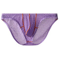 Men's low waist lace briefs in ice silk fabric for sports in multiple solid colours