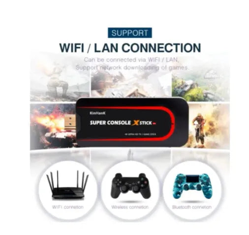 64-bit retro video game console with HDMI port for modern TVs, supports two-player gaming.