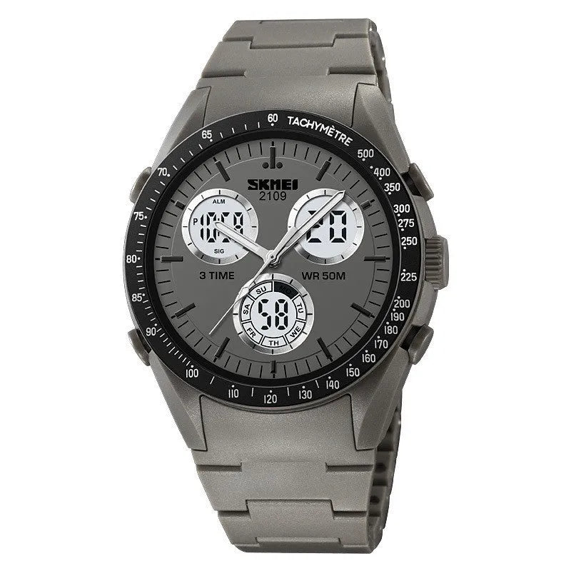 Casual electronic watch with a digital display on a TPU strap, shown in Army Green camouflage colour.