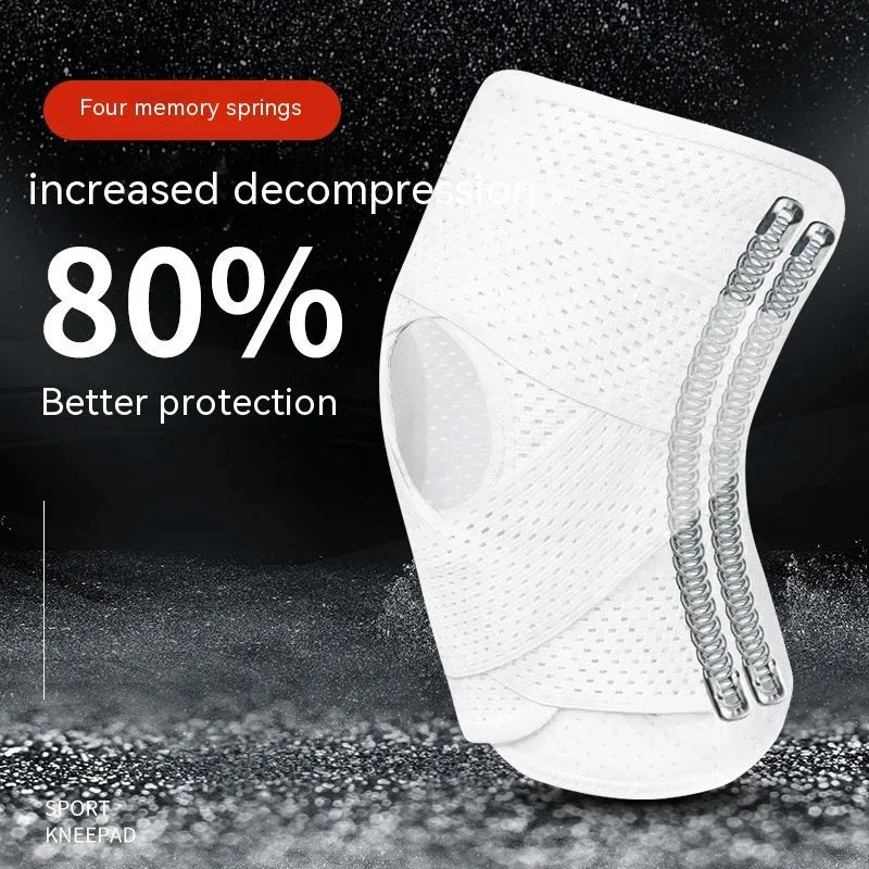 Mesh knee protective sleeve for meniscus and patellar injury recovery in black or white colours