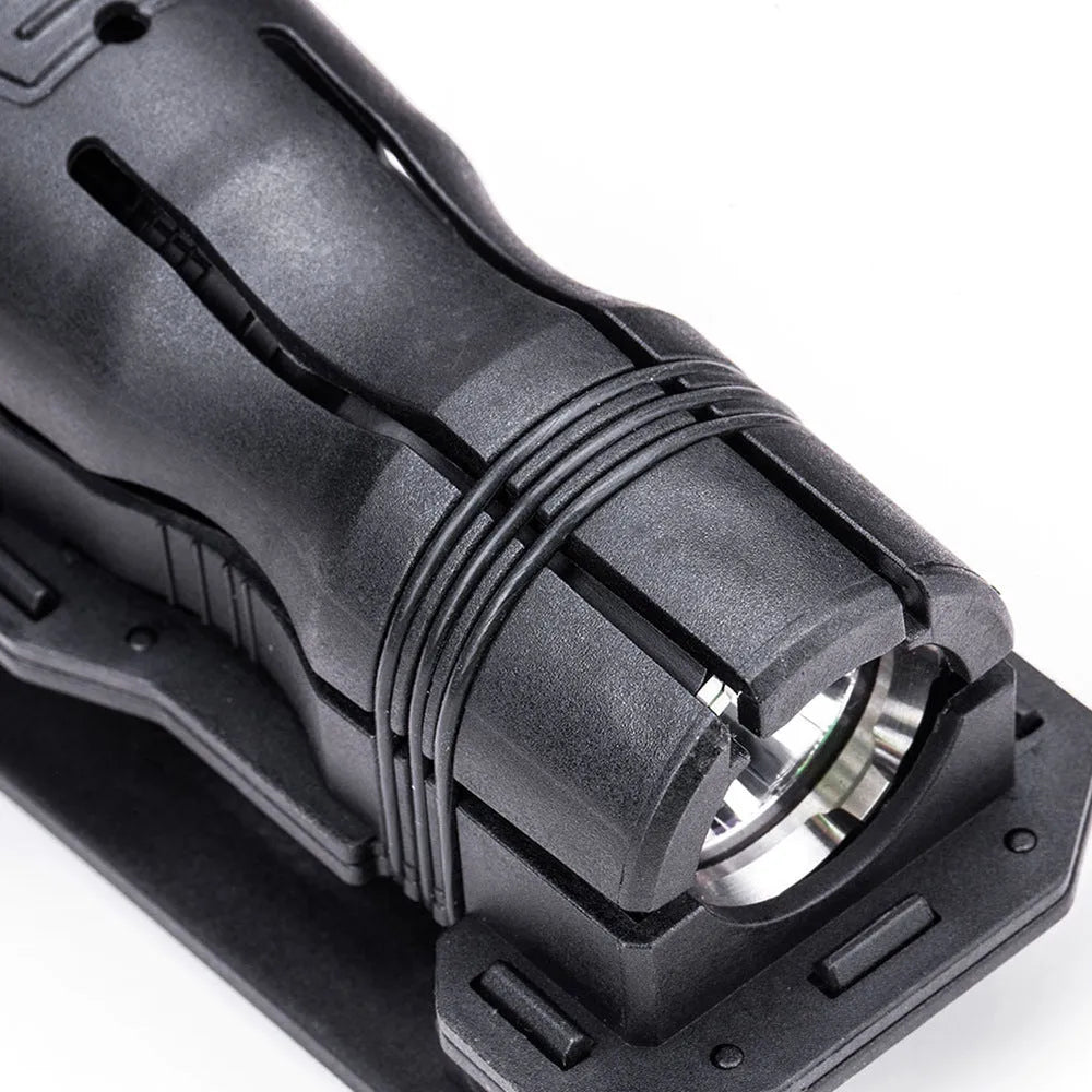 Black nylon glass fibre 360-degree rotating V6 tactical torch quick pull sleeve with belt attachment